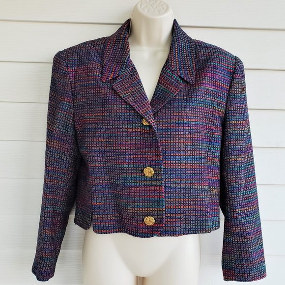 Doncaster Jackets & Blazers - DONCASTER 100% Silk Multicolor Short Length Blazer / Jacket